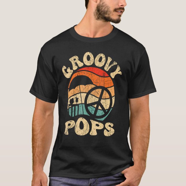 Mens Groovy Pops 70s Aesthetic Nostalgia 1970's Re T Shirt (Framsida)