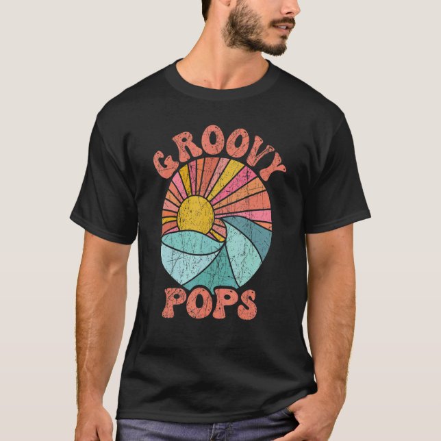 Mens Groovy Pops 70s Aesthetic Nostalgia 1970's Re T Shirt (Framsida)