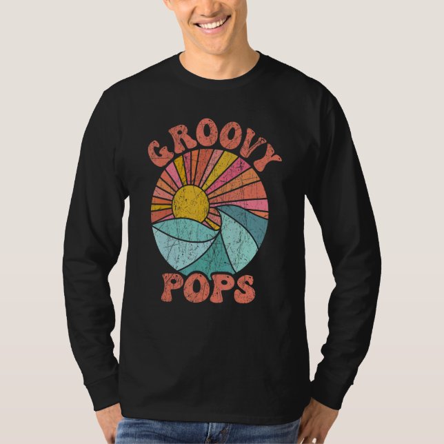 Mens Groovy Pops 70s Aesthetic Nostalgia 1970's Re T Shirt (Framsida)