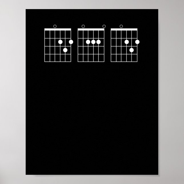 Mens Guitar Chord Shirt - Dad Poster (Framsidan)