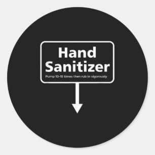 Mens Handdesinfektionsmedel - Rolig vuxenhumor jul Runt Klistermärke