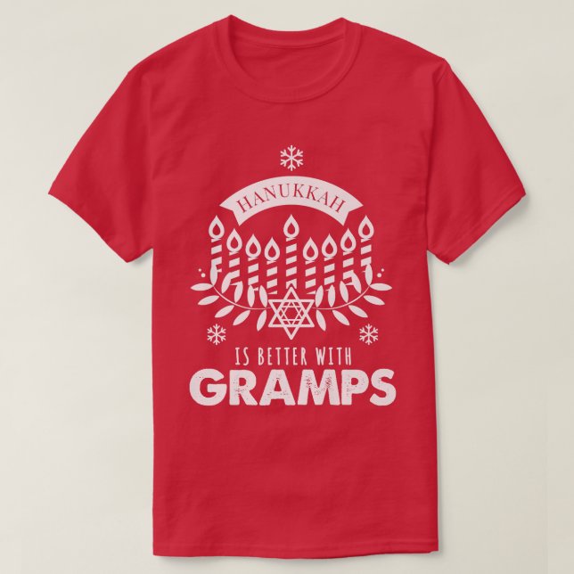 Mens Hanukkah Is Better with Gramps Matching Famil T Shirt (Design framsida)