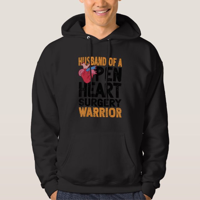 Mens Heart Health Awareness for Bypass Recovery Hoodie (Framsida)