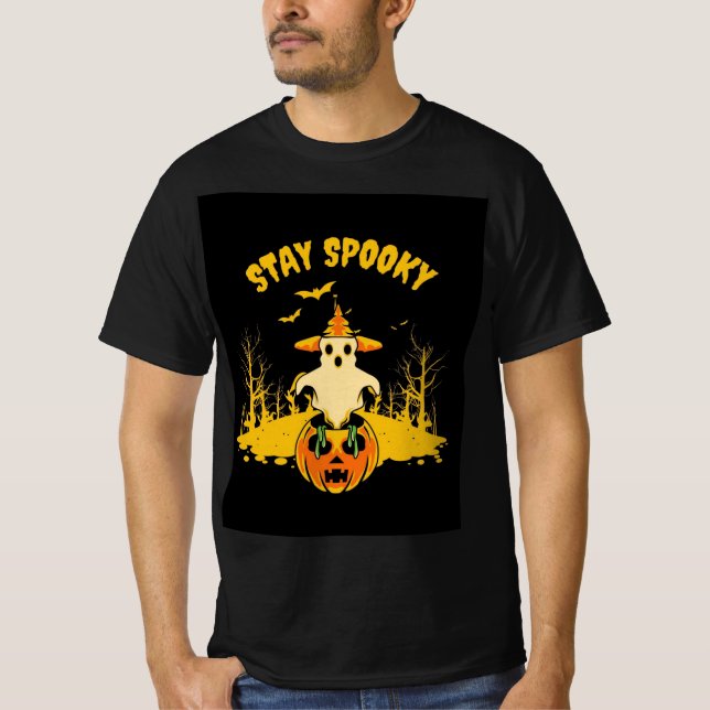 mens helloween stay spooky design t shirt  (Framsida)