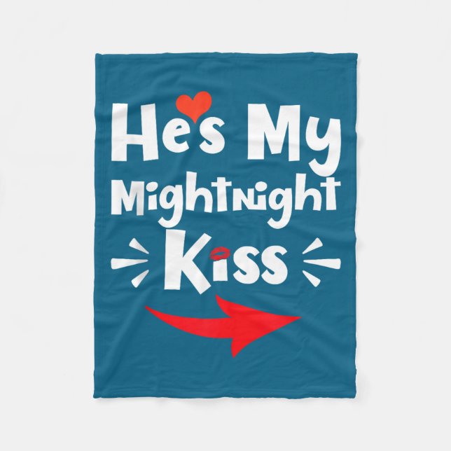 Mens He's My Midnight Kiss Happy New Year Matching Fleecefilt (Framsidan)