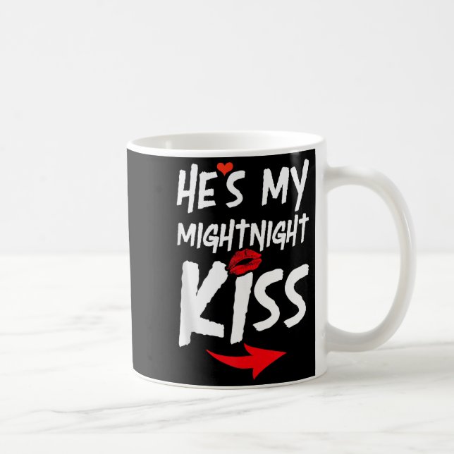 Mens He's My Midnight Kiss Happy New Year Matching Kaffemugg (Höger)