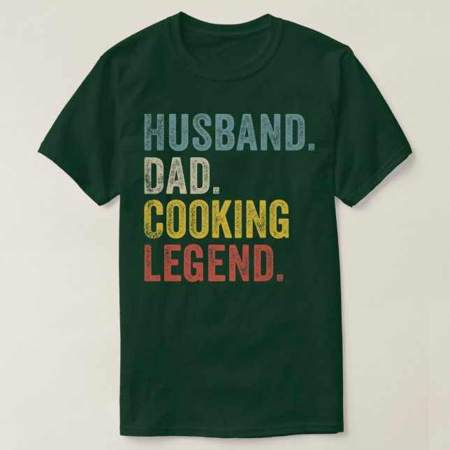 Mens Husband Dad Cooking Legend T Shirt (Design framsida)