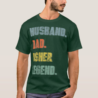 Mens Husband Dad Usher Legend Vintage Father's Day T Shirt