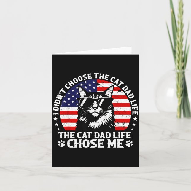 Mens I Didn't Choose The Cat Dad Life Chose Me  Kort (Framsida)