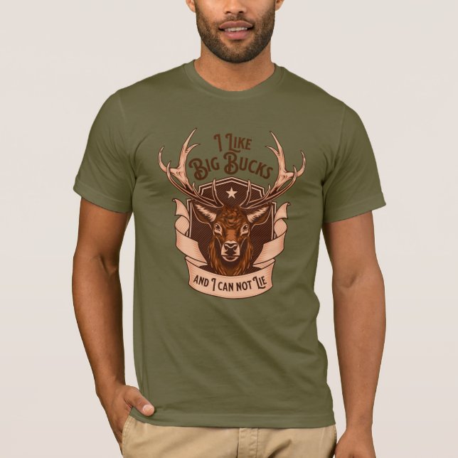 Men's I Like Big Bucks And I Can Not Lie Tee (Framsida)