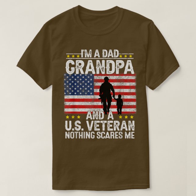 Mens I'm a Dad Grandpa and a Veteran Grandpa Fathe T Shirt (Design framsida)