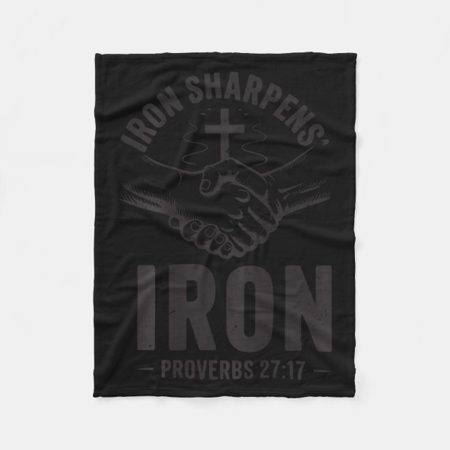 Men's Iron Sharpens Iron Proverbs 27 7 Christian G Fleecefilt (Framsidan)