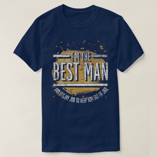 Mens jag är bästa mannen Brudgummen Bröllop Män Ro T Shirt (Design framsida)