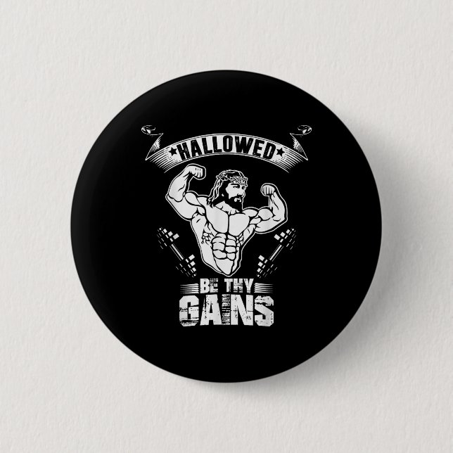 Mens Jesus Bodybuilding T Shirt - Funny Jesus Weig Knapp (Framsida)