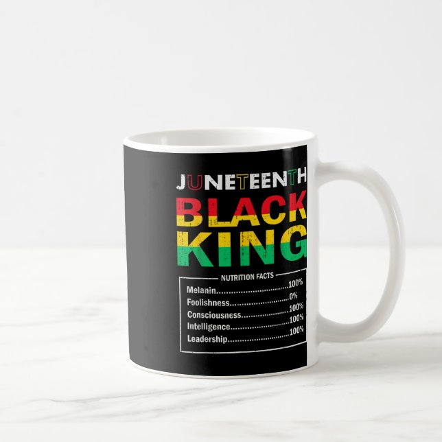 Mens Juneteenth Black African King Näringsinnehåll Kaffemugg (Höger)