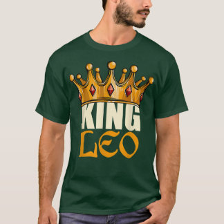 Mens King Leo Zodiac Birthday Horoscope Astrology  T Shirt