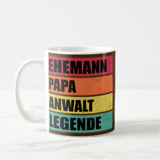 Mens Lawyer Dad Legend Husband Wedding Father's Kaffemugg