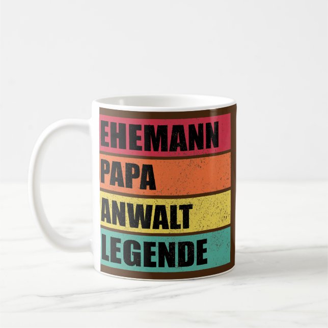 Mens Lawyer Dad Legend Husband Wedding Father's Kaffemugg (Vänster)