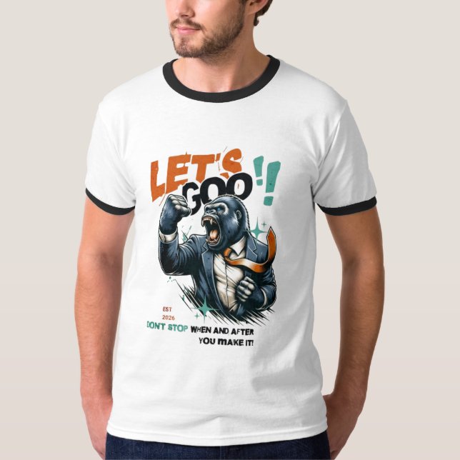 MEN'S LET'S GOO LESSONS LEARN RINGER T SHIRT  (Framsida)