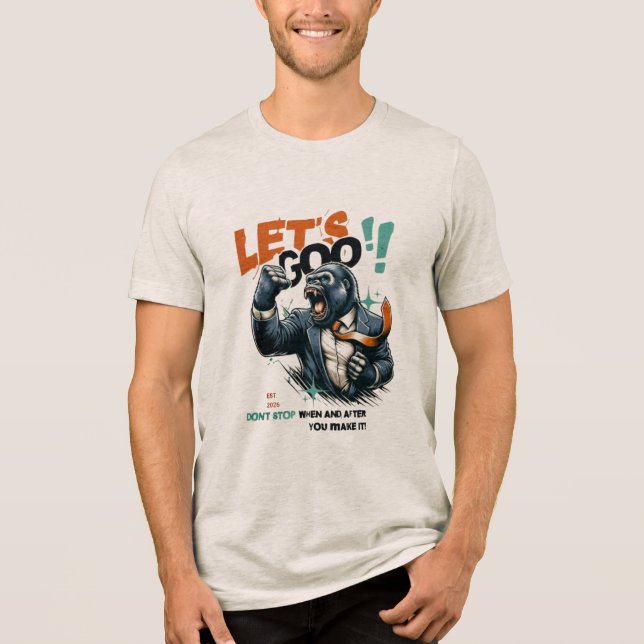 MEN'S LET'S GOO LESSONS LEARN TRI-BLEND T SHIRT  (Framsida)