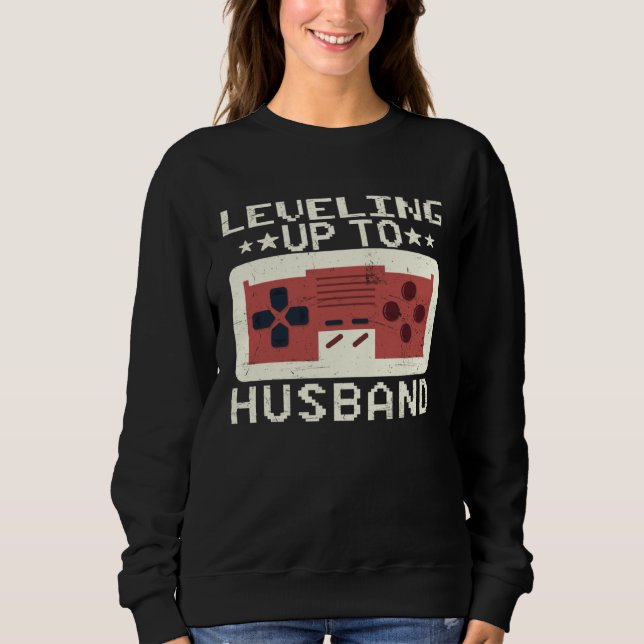 Mens Leveling Up to Husband Bachelor Party Gamer E T Shirt (Framsida)
