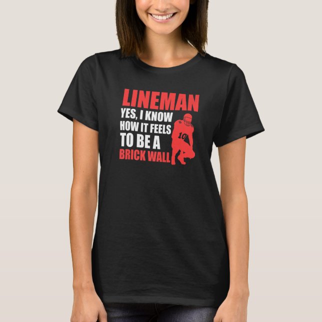 Mens Lineman to be a brick wall Lineman T Shirt (Framsida)