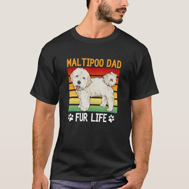 Mens Maltipoo Dad Fur Life, Maltipoo T Shirt (Framsida)