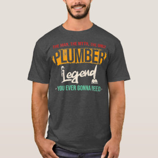 Mens Man Myth Legend Plumber Tech Plumbing T Shirt
