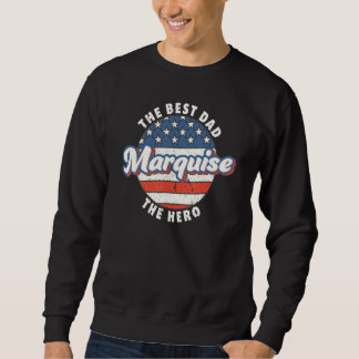 Mens Marquise Best Dad Hero US Flag Personalised F Lång Ärmad Tröja