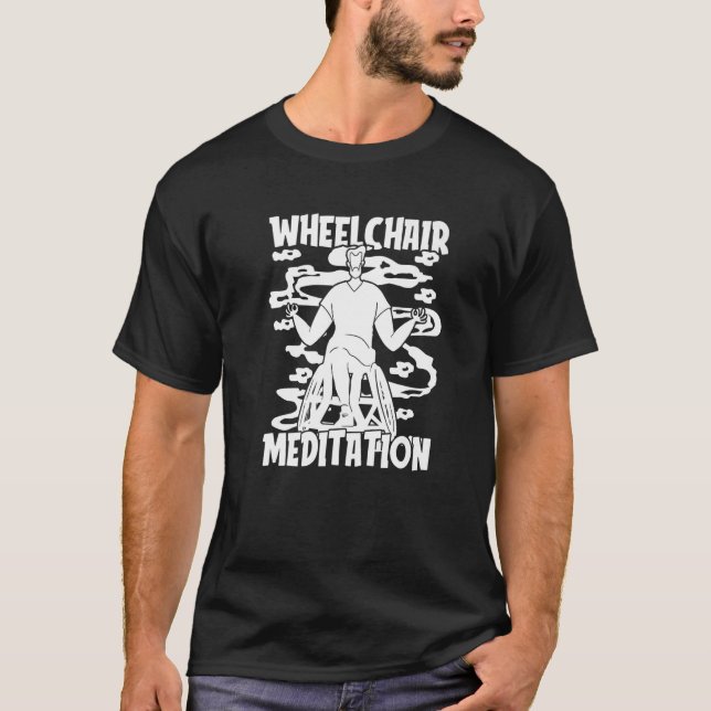 Mens Meditation Wheelchair Zen - Calmness Spiritua T Shirt (Framsida)