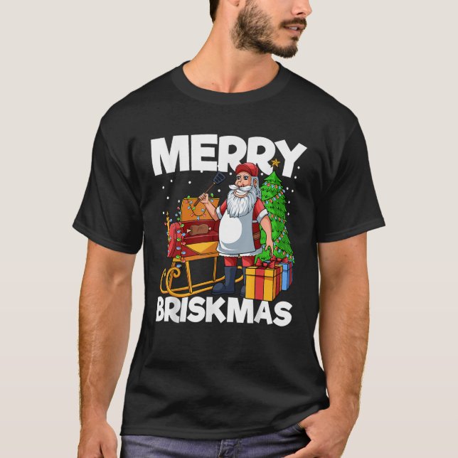 Mens Merry Briskmas Christmas July Santa Brisket S T Shirt (Framsida)