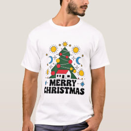 Men's Merry Christmas Basic T-Shirt: Festive New M T Shirt