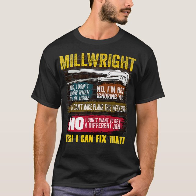 Mens Millwright Novelty Gift  for Dads  T Shirt (Framsida)