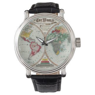 Men's Missonary World Map Watch Armbandsur