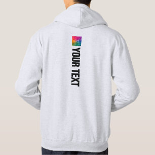 Mens Modern Dubbelsidig Designtryck Askgrå Hoodie