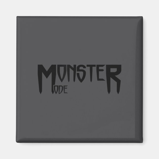 Mens Monster Mode - Gym Fitness Workout Motivation Magnet (Framsidan)