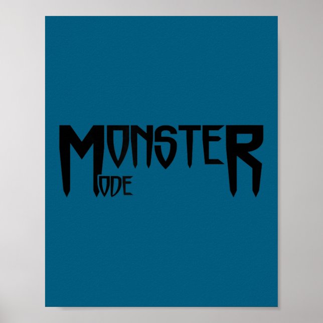 Mens Monster Mode - Gym Fitness Workout Motivation Poster (Framsidan)