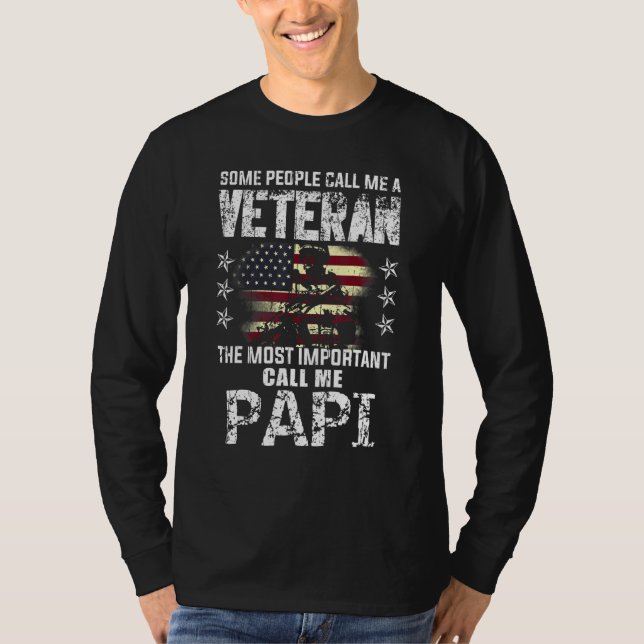 Mens Most Important Call Papa Daddy American Proud T Shirt (Framsida)