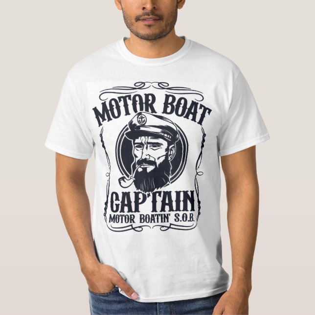 Men's Motor Boat Captain Shirt T (Framsida)