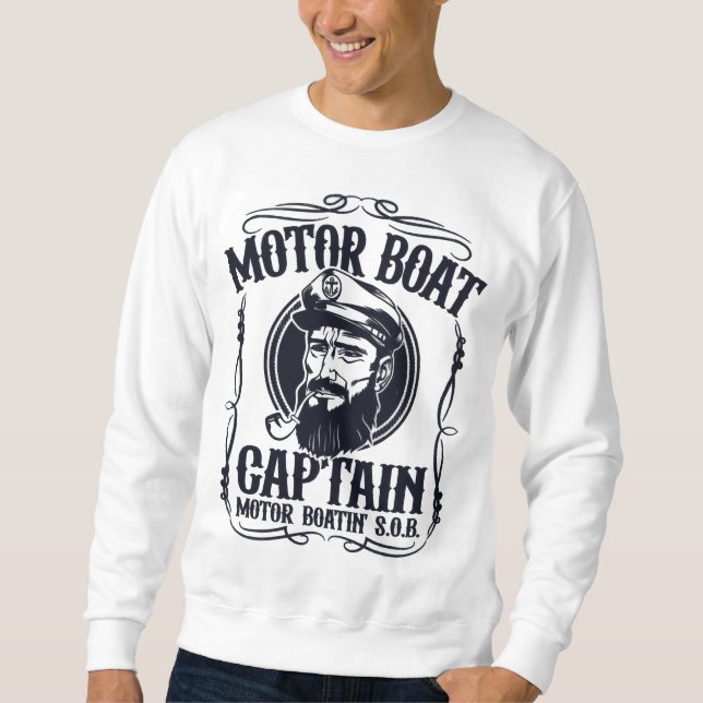 Men's Motor Boat Captain Sweatshirt (Framsida)