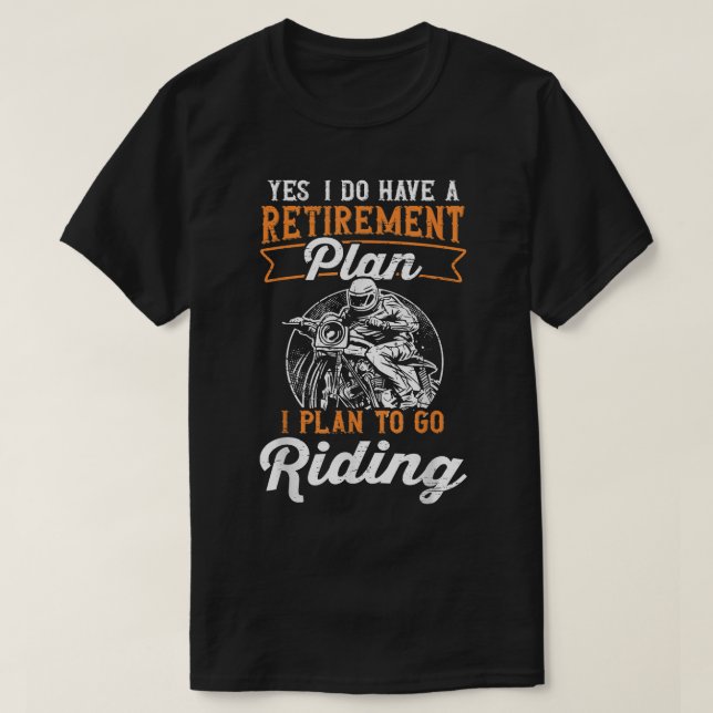 Mens Motorcycle Retirement Plan To Go Riding Biker T Shirt (Design framsida)