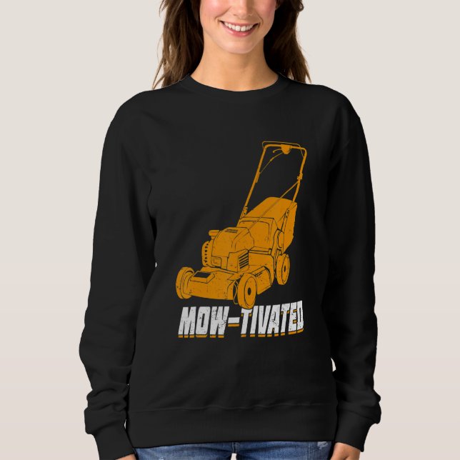 Mens Mow-Tivated Lawn Mower Mowing T Shirt (Framsida)
