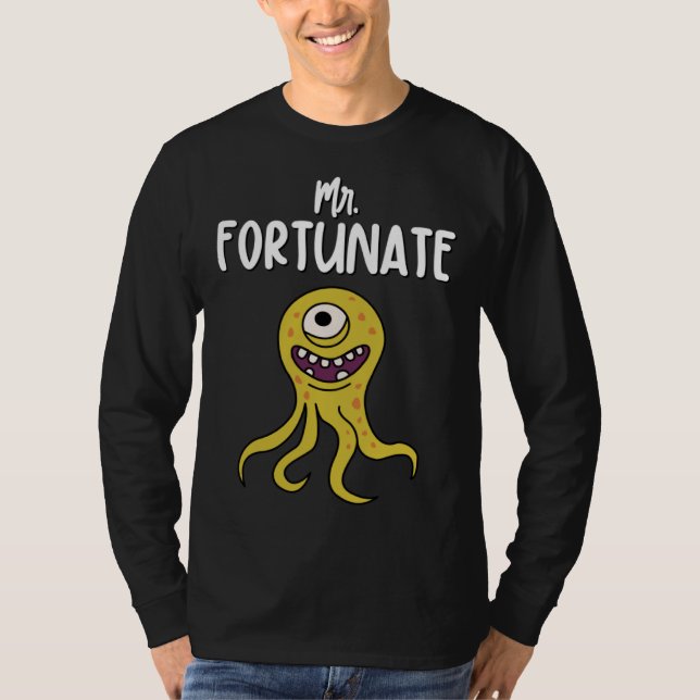 Mens Mr Fortunate Cute T Shirt (Framsida)