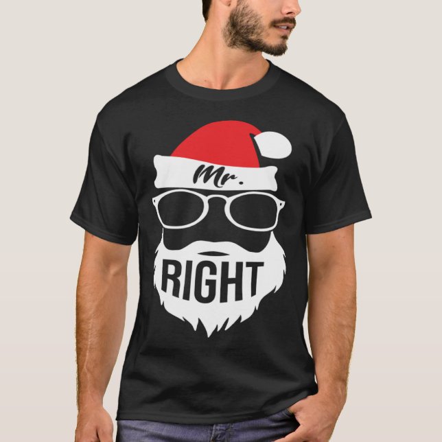 Mens Mr Right Santa Outfit Christmas Matching Coup T Shirt (Framsida)