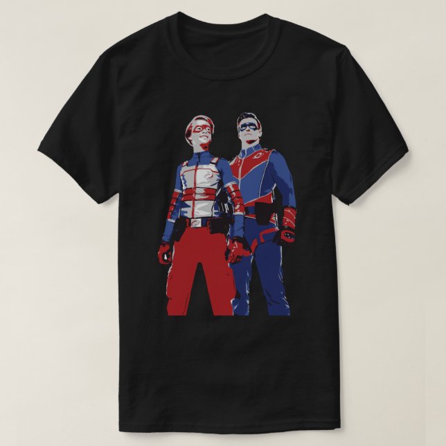 Mens My Favorite Captain Man And Kid Danger Linear T Shirt (Design framsida)