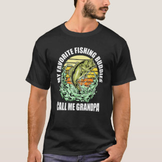Mens My Favorite Fishing Buddy Calls Me Grandpa T Shirt
