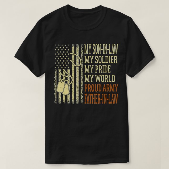 Mens My SonInLaw My Soldier Proud Army FatherInLaw T Shirt (Design framsida)