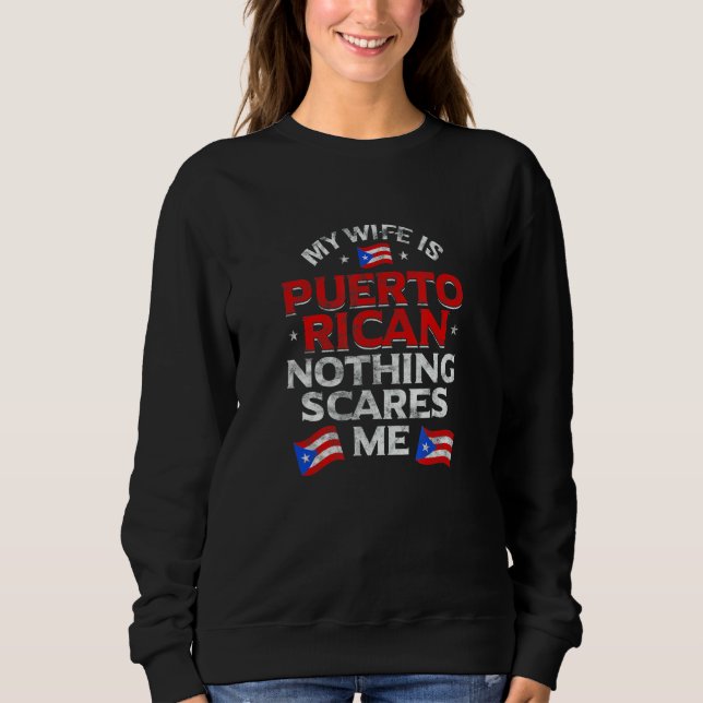 Mens My Wife Is Puerto Rican Nothing Scares Me Pue T Shirt (Framsida)