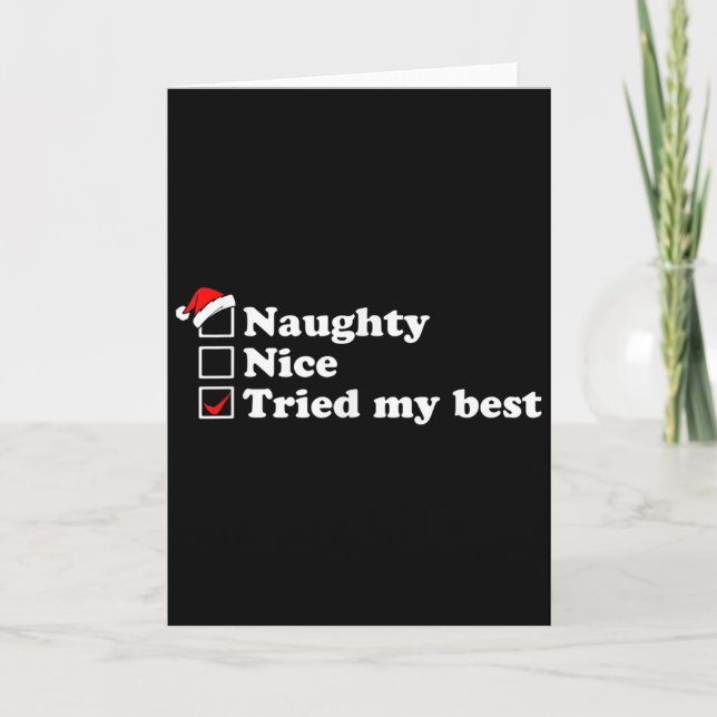 Mens Naughty List Nice List Jag Testade Mitt Alter Kort (Framsida)