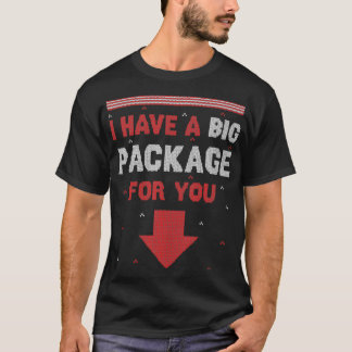 Mens Naughty Xmas I Have A Big Package Inappropria T Shirt